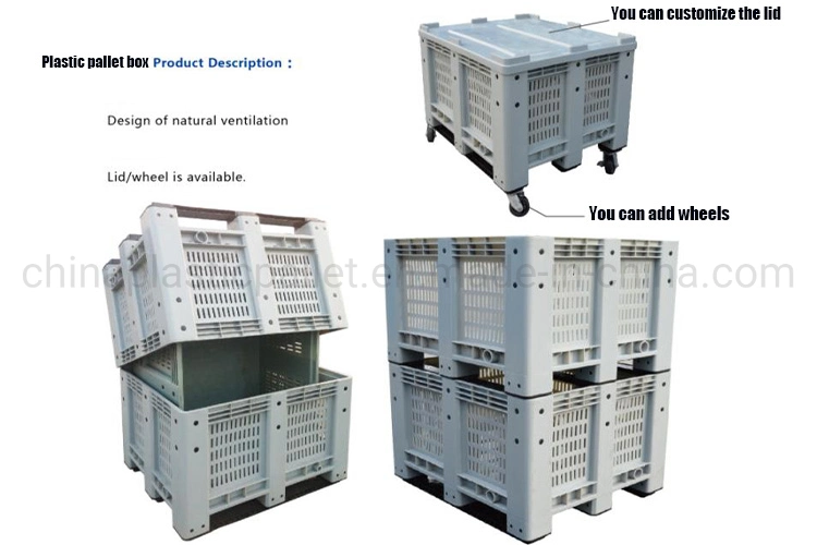 Folding Durable Heavy Duty Industrial Plastic Storage Crates Bins Pallet Box