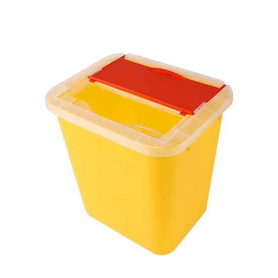 Recipiente afiado de plástico descartável de segurança médica/caixas para objetos cortantes/recipiente de agulha/caixa afiada médica PP/recipiente de segurança para resíduos de quimioterapia